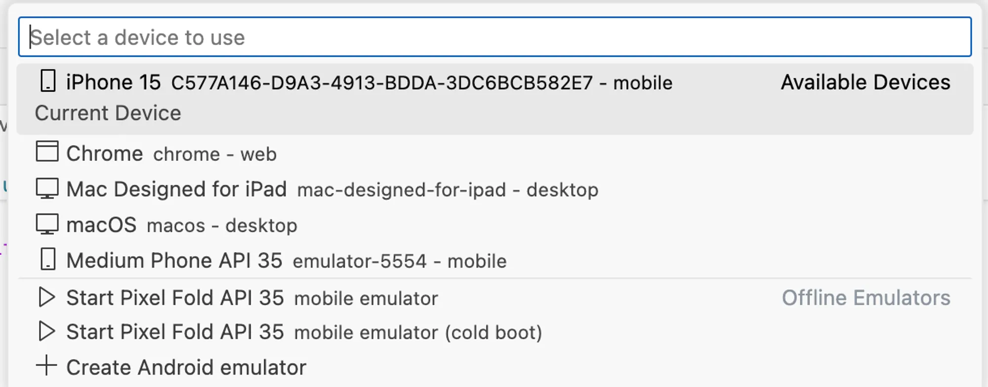 Flutter Devices